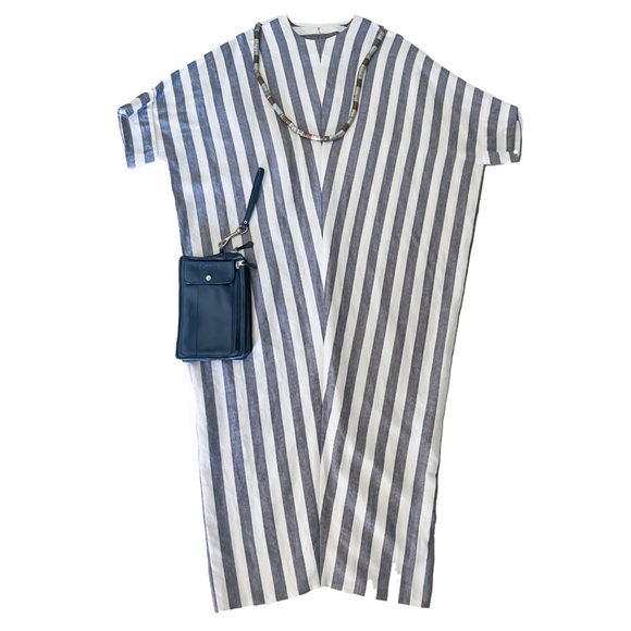 Vintage 1970s Caftan Dress in Bold Chevron Pattern. Excellent Vintage Condition - Picture 4 of 8